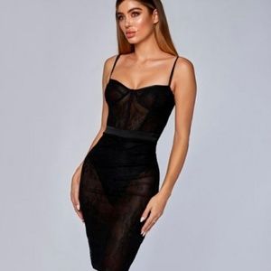 MESKHI Viola Lace bustier dress XS
